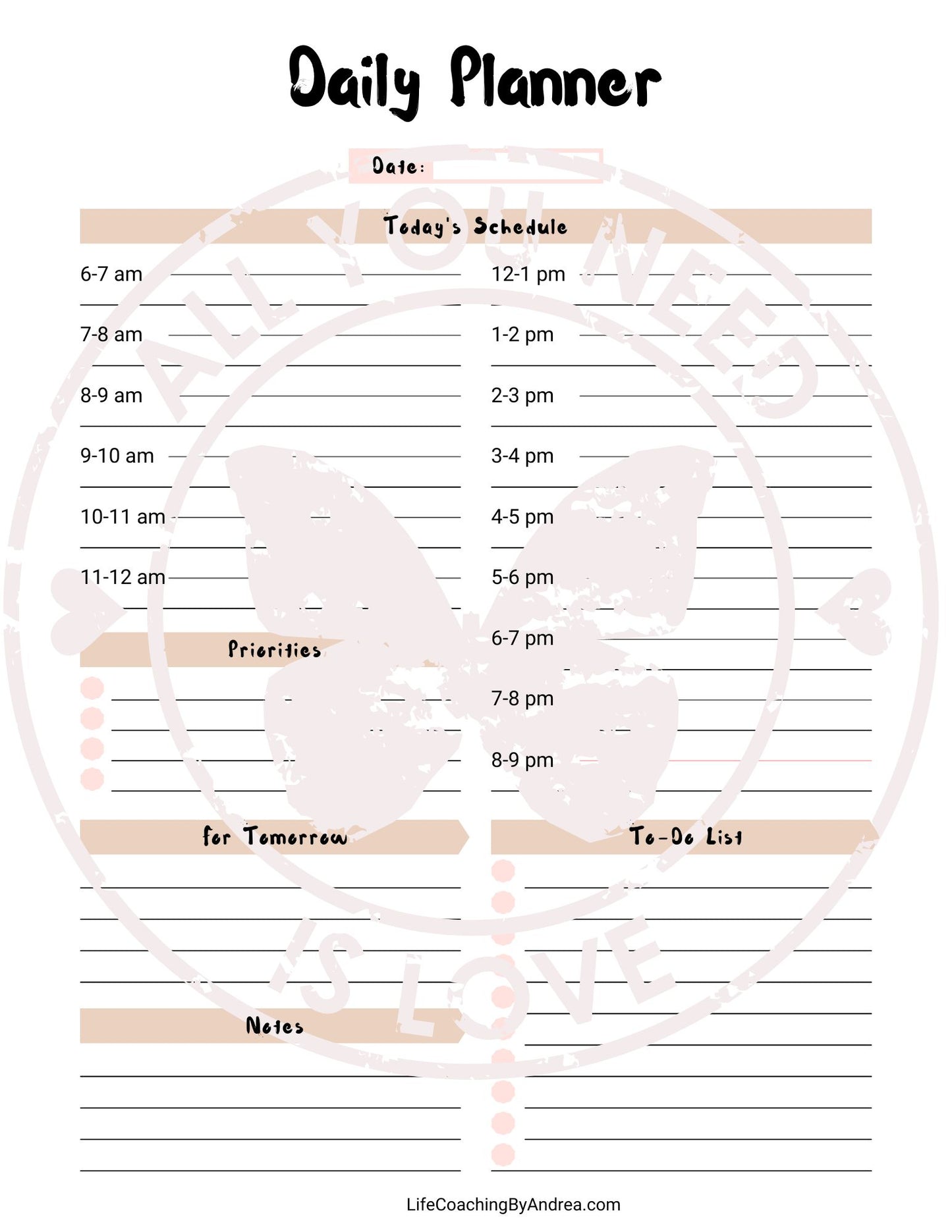 (On Your Way to Wellness Collection) "Planners: Daily" pdf Worksheets