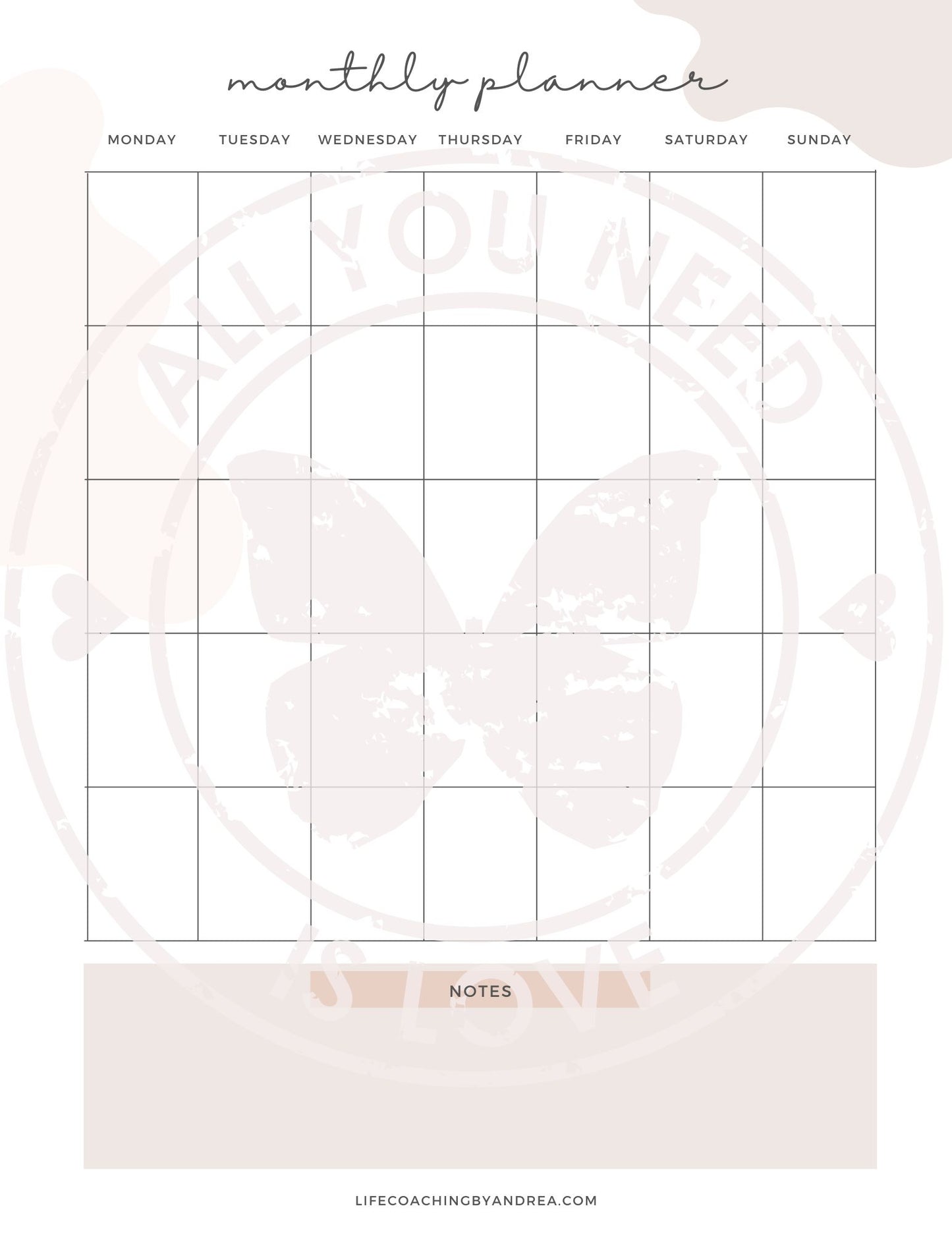 (On Your Way to Wellness Collection) "Planners: Weekly and Monthly" pdf Worksheets