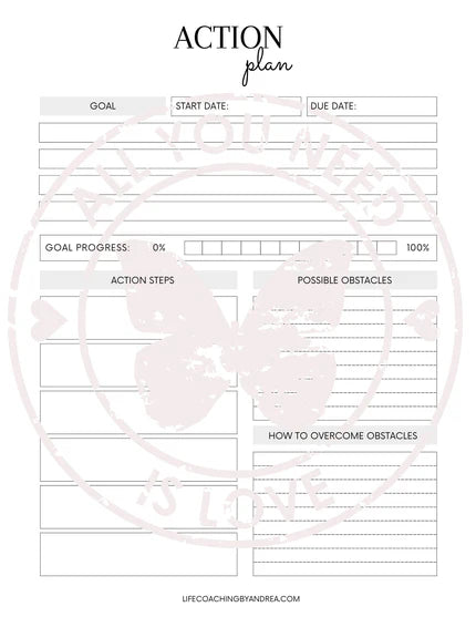 (On Your Way to Wellness Collection) "Goals and Action Plans" pdf Worksheets