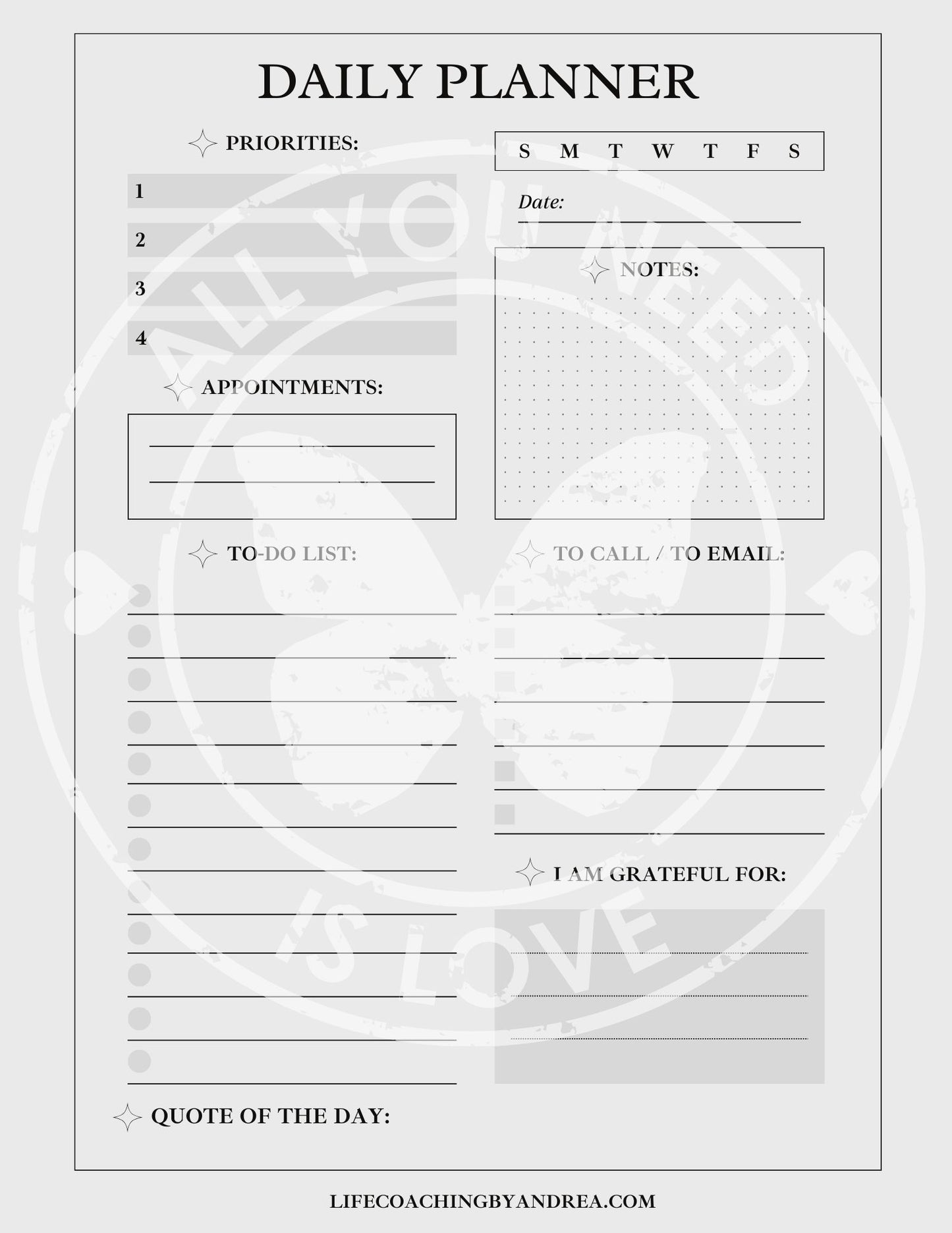 (On Your Way to Wellness Collection) "Planners: Daily" pdf Worksheets