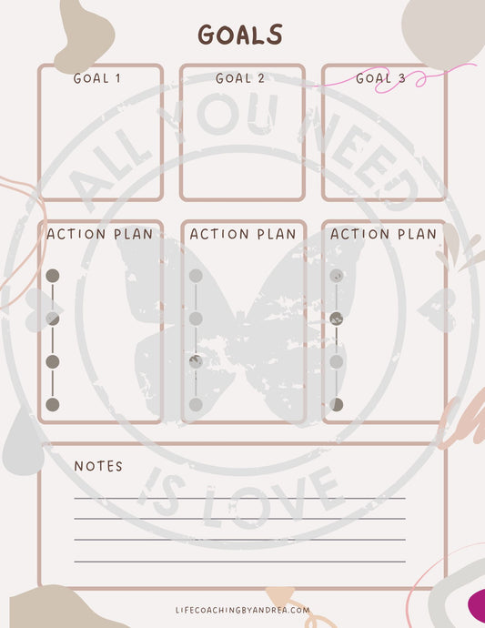 (On Your Way to Wellness Collection) "Goals and Action Plans" pdf Worksheets