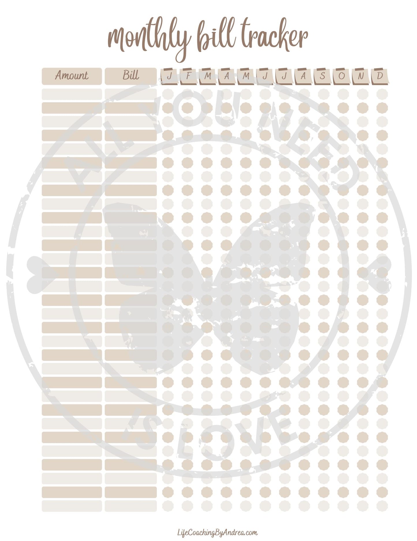 (On Your Way to Wellness Collection) "Financial Tracking" pdf Worksheets