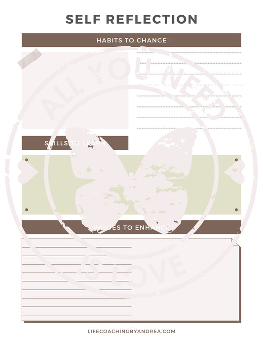 (On Your Way to Wellness Collection) "Self-Reflection" pdf Worksheets